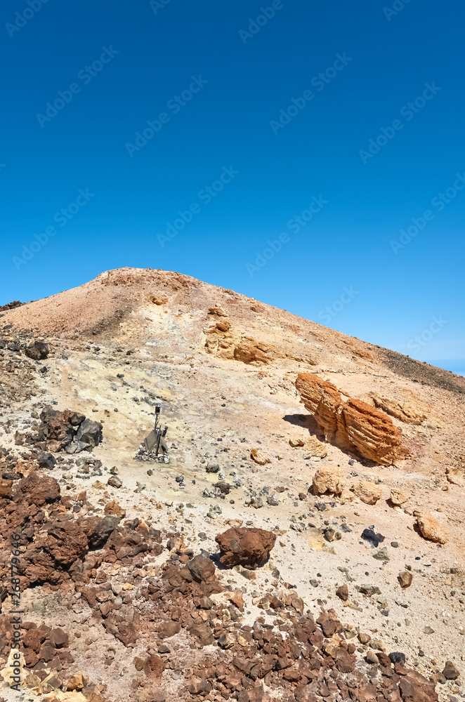 Top of the Mount Teide volcanic scenery, Tenerife, Spain.