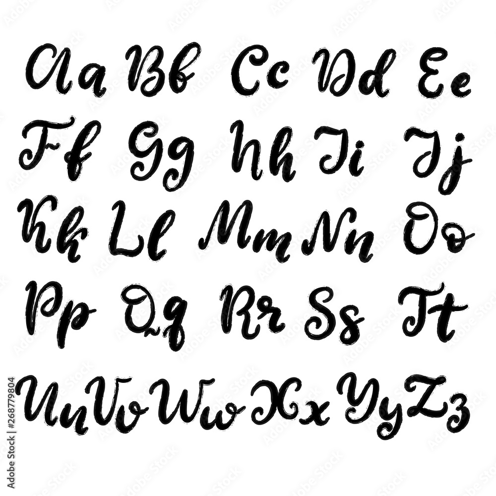 Hand drawn lettering font, alphabet Hand drawn lettering font, alphabet