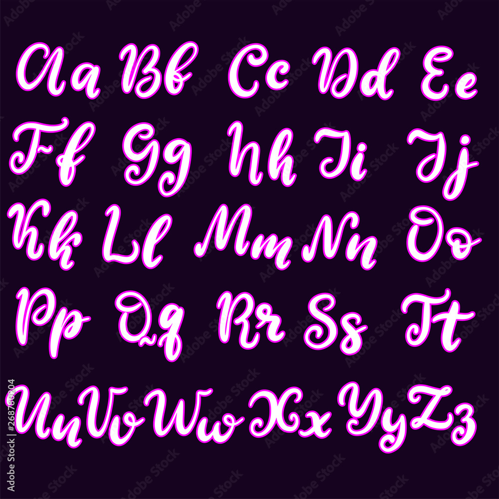 Hand drawn lettering font, alphabet Hand drawn lettering font, alphabet