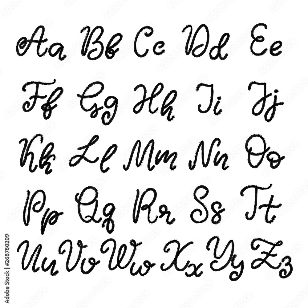 Hand drawn lettering font, alphabet Hand drawn lettering font, alphabet