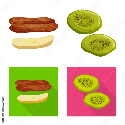 Isolated object of food and raw symbol. Collection of food and nature stock vector illustration.