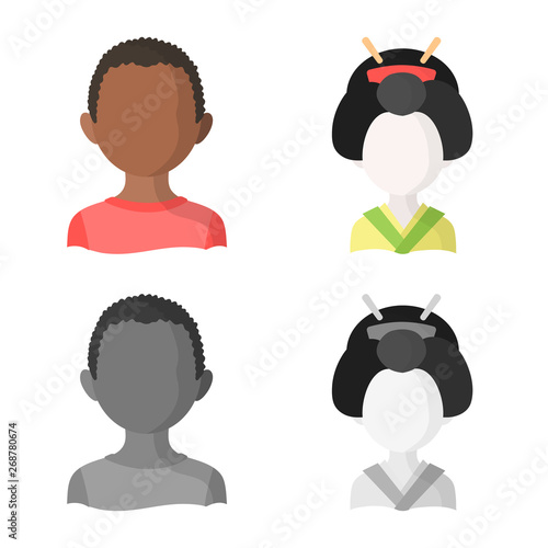 Vector design of imitator and resident logo. Set of imitator and culture stock symbol for web.