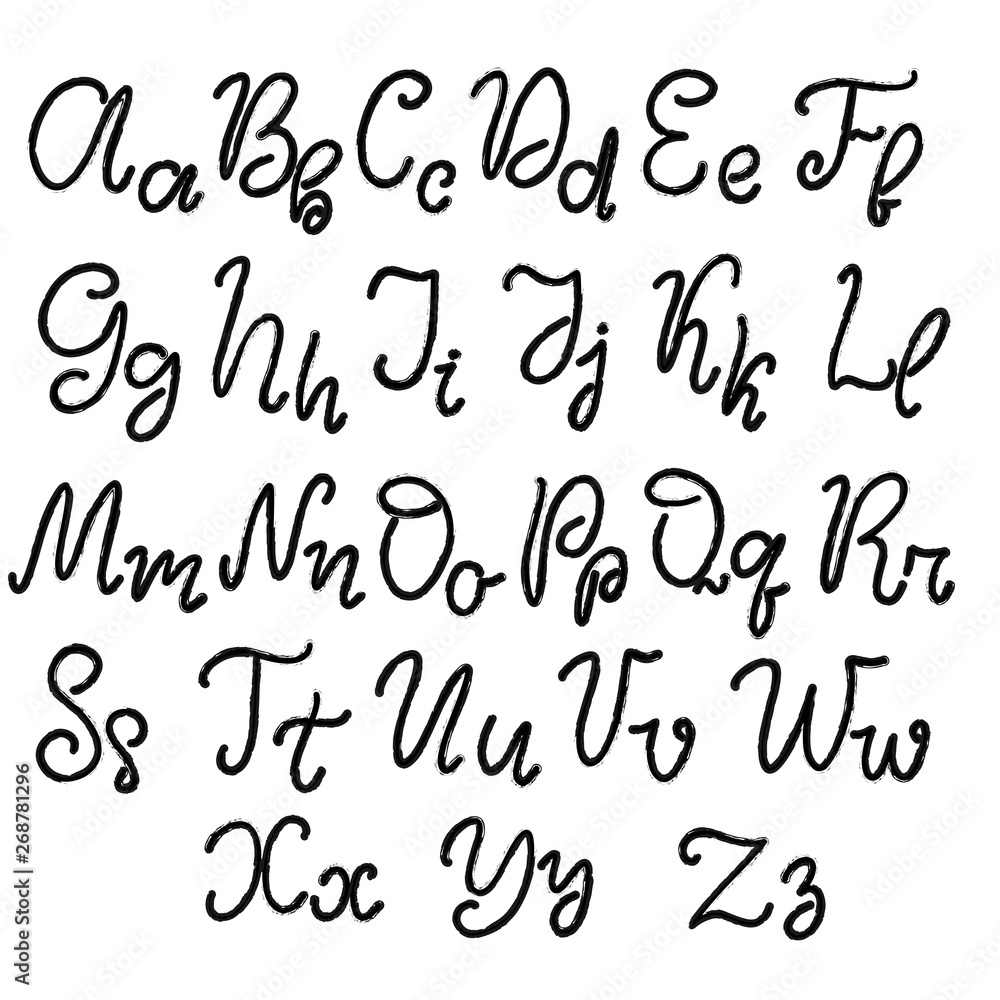 Hand drawn lettering font, alphabet Hand drawn lettering font, alphabet