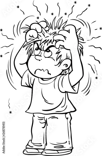 Boy with lice