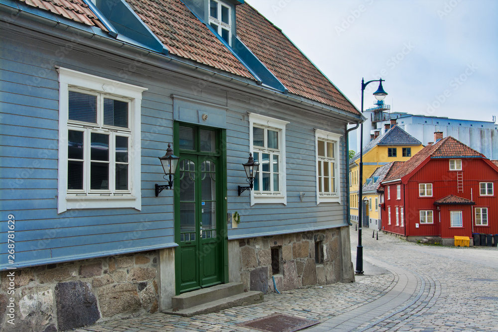 kolorowe domy w Moss, Norwegia