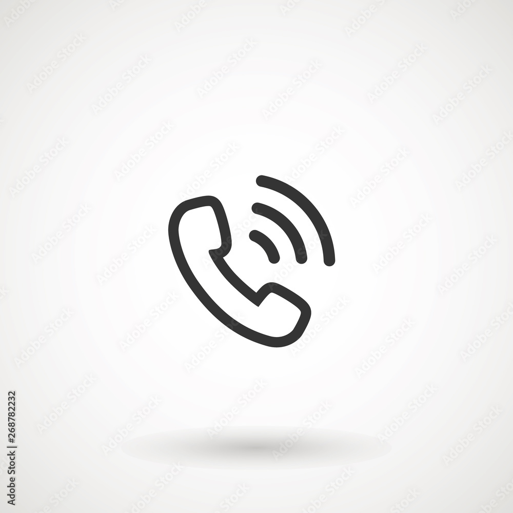 Phone and call line icon in trendy flat style isolated. Handset icon with waves. Telephone symbol for your design, logo, UI. Vector illustration. Phone and call line icon in trendy flat style isolated. Handset icon with waves. Telephone symbol for your design, logo, UI. Vector illustration.