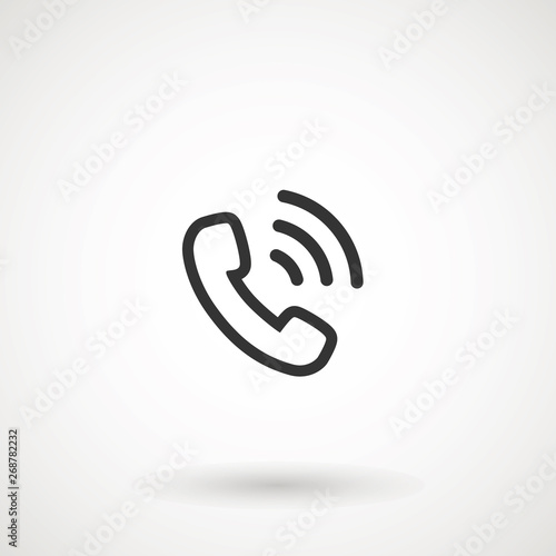 Phone and call line icon in trendy flat style isolated. Handset icon with waves. Telephone symbol for your design  logo  UI. Vector illustration.