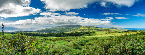 Top panoramic view of Hangaroa and Easter Island photo