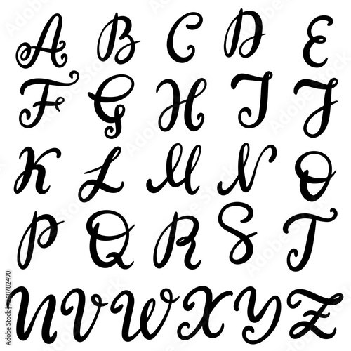 Hand drawn lettering font  alphabet