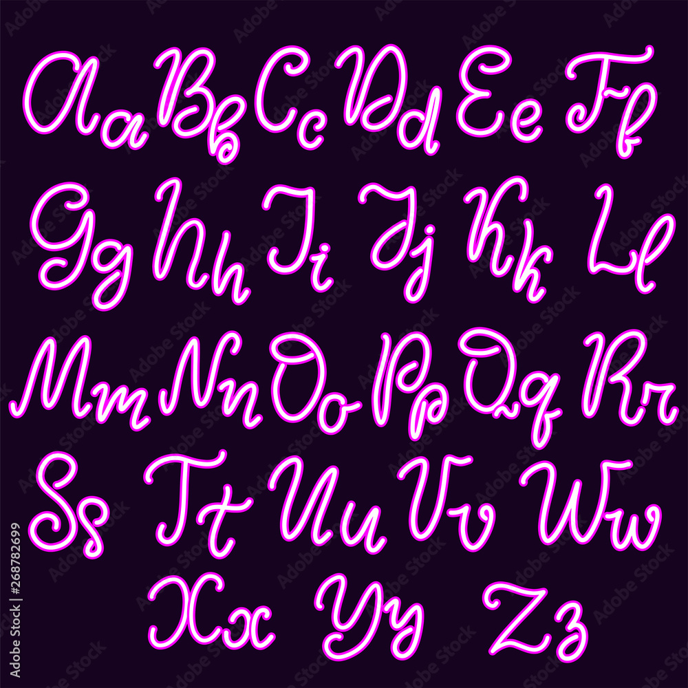 Hand drawn lettering font, alphabet Hand drawn lettering font, alphabet