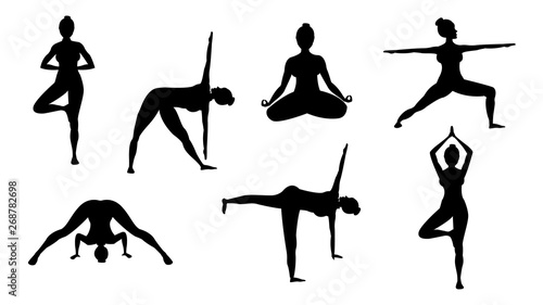 Silhouette yoga poses