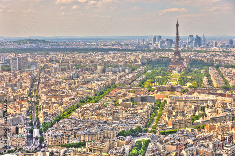 Paris cityscape from above