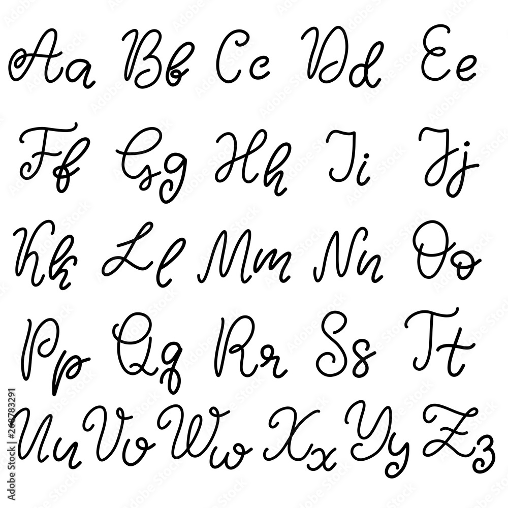 Hand drawn lettering font, alphabet Hand drawn lettering font, alphabet