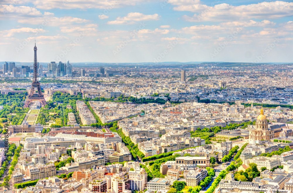 Paris cityscape from above