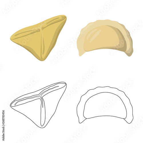 Vector illustration of products  and cooking symbol. Collection of products  and appetizer stock symbol for web.