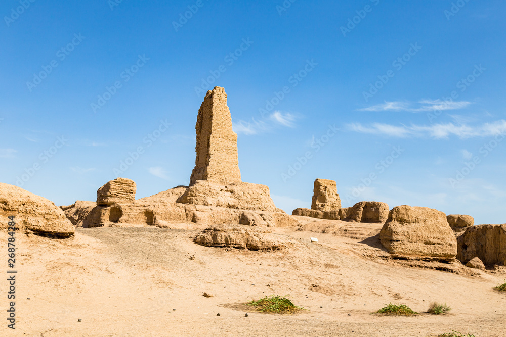 Ruins of Gaochang, Turpan, China. Dating more than 2000 years, Gaochang and Jiaohe are the oldest and largest ruins in Xinjiang.