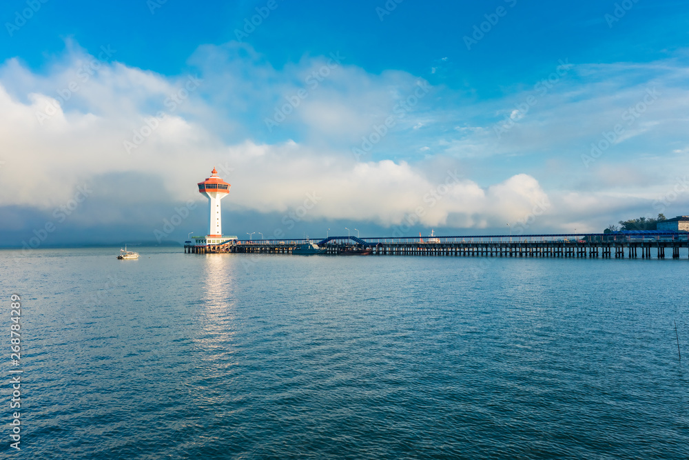 lighthouse in coastline of Thailand lighthouse in coastline of Thailand