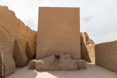 Ruins of Gaochang, Turpan, China. Dating more than 2000 years, Gaochang and Jiaohe are the oldest and largest ruins in Xinjiang. Central hall of the buddhist temple photo