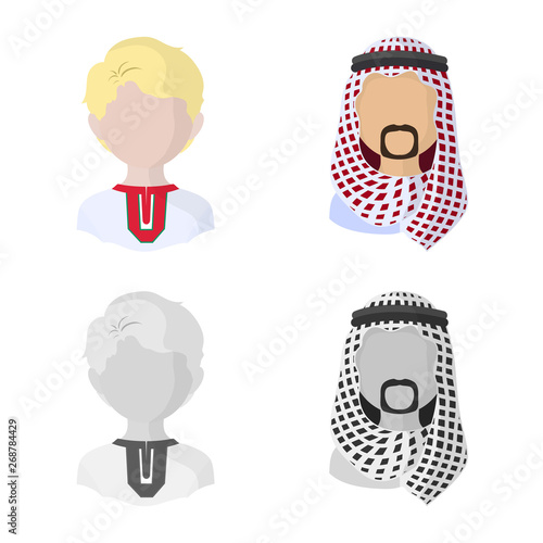 Vector design of imitator and resident sign. Set of imitator and culture stock vector illustration.