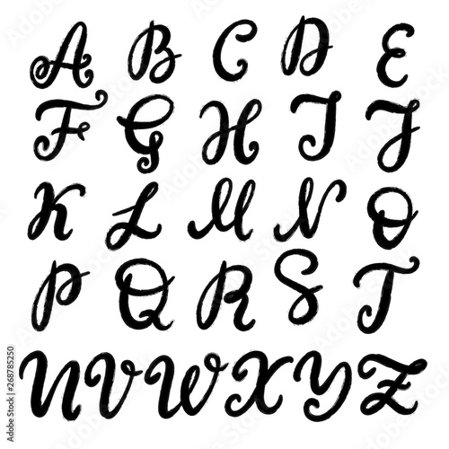 Hand drawn lettering font  alphabet