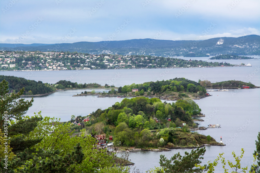 widok na Oslo Fiord, Norwegia widok na Oslo Fiord, Norwegia