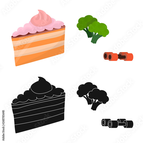 Vector illustration of diet and treatment  sign. Collection of diet and medicine vector icon for stock.