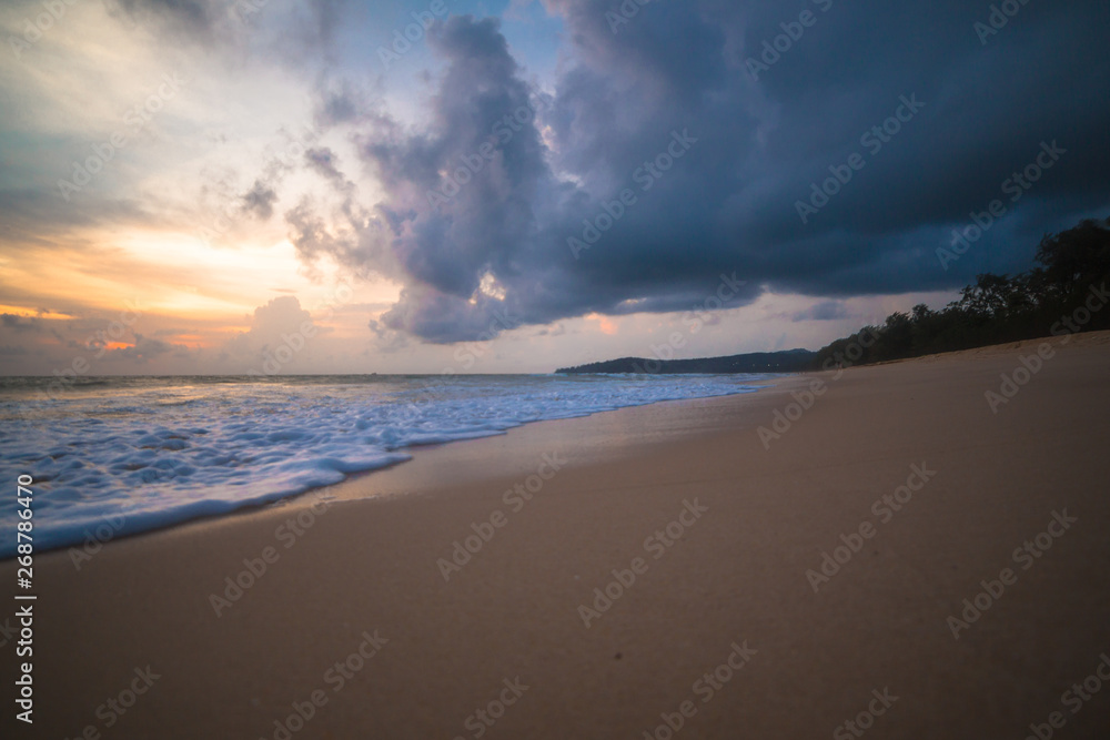 Sunset on the Thailand beach 