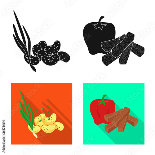 Isolated object of taste and seasonin sign. Collection of taste and organic   vector icon for stock.