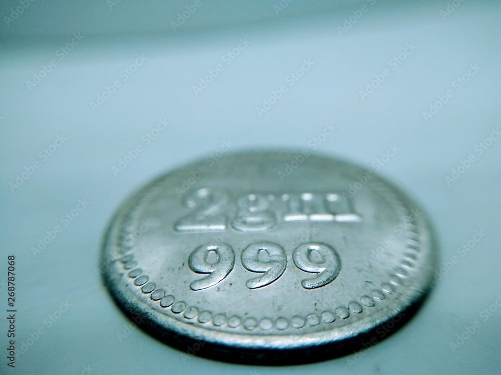 Silver coin isolated on white background Silver coin isolated on white background