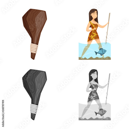 Isolated object of evolution  and prehistory logo. Set of evolution  and development  vector icon for stock.