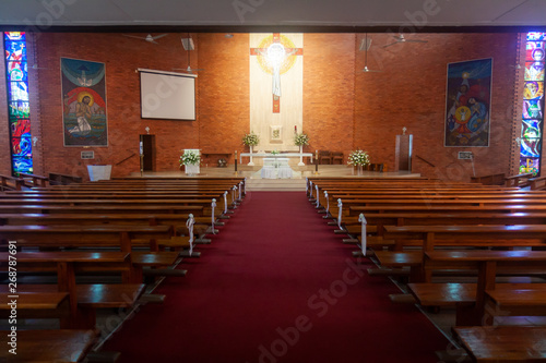 Interior of a Catholic church