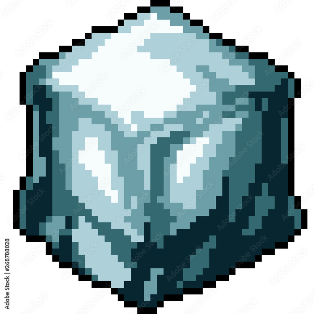 vector pixel art ice cube Stock Vector Adobe Stock
