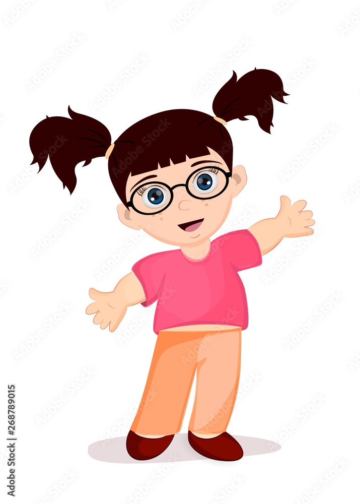 little girl in a pink sweater. Vector illustration.Eps little girl in a pink sweater. Vector illustration.Eps