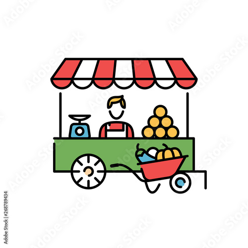 Vector Farmers Market Stall Icon