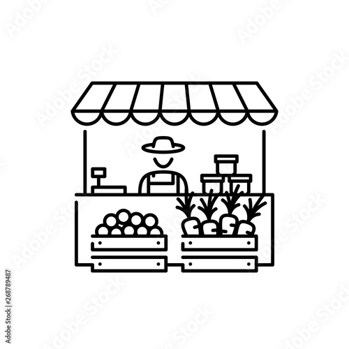 Vector Farmers Market Stall Icon