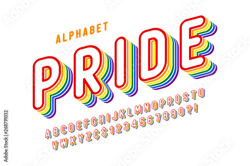 Original display rainbow font design, alphabet, letters