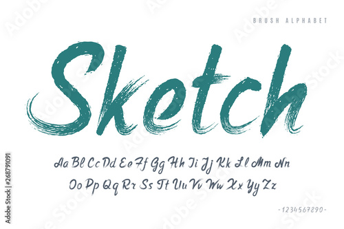 Stylish painted by a brush uppercase vector letters
