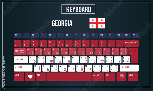 Vector Illustration Computer keyboards layout of Georgia photo
