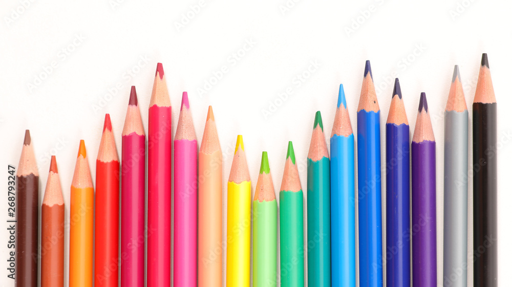 colored pencil isolated on white background colored pencil isolated on white background