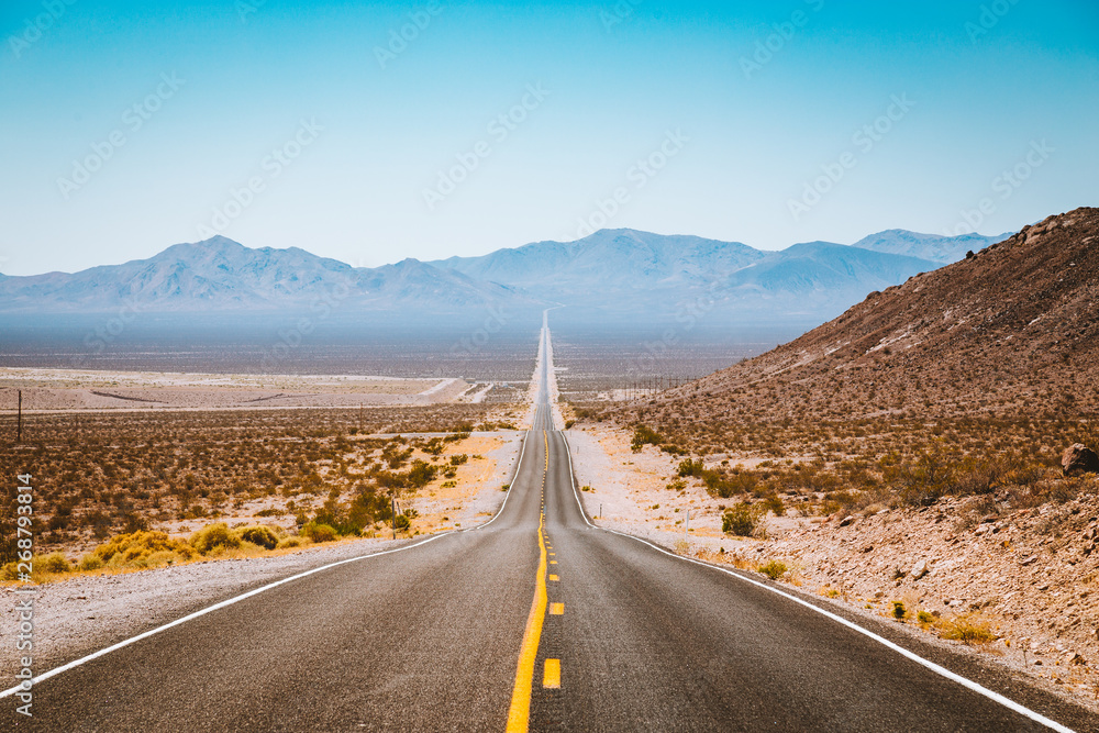Classic highway view in the American West