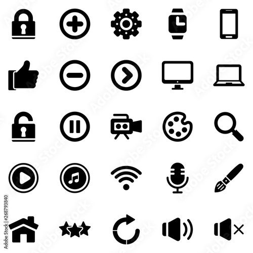 Social Messaging & Productivity Icon Set - 2 (Black Series)