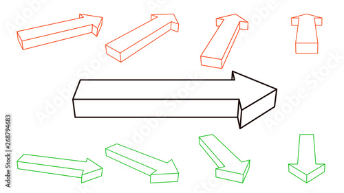 3d Arrow sign set. Isolated...