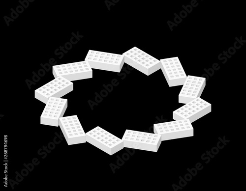 Circle of bricks. Isolated ...