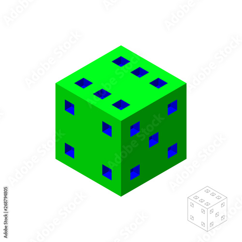 Dice. 3d Vector colorful il...