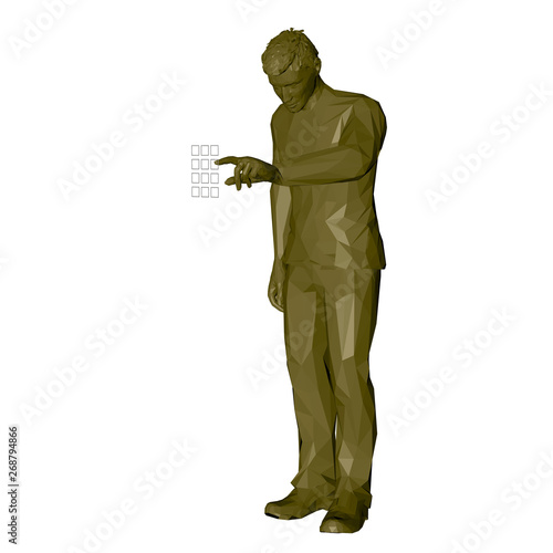 Man entering pin code. 3d L...