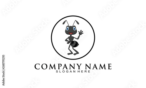 Black ant cartoon logo