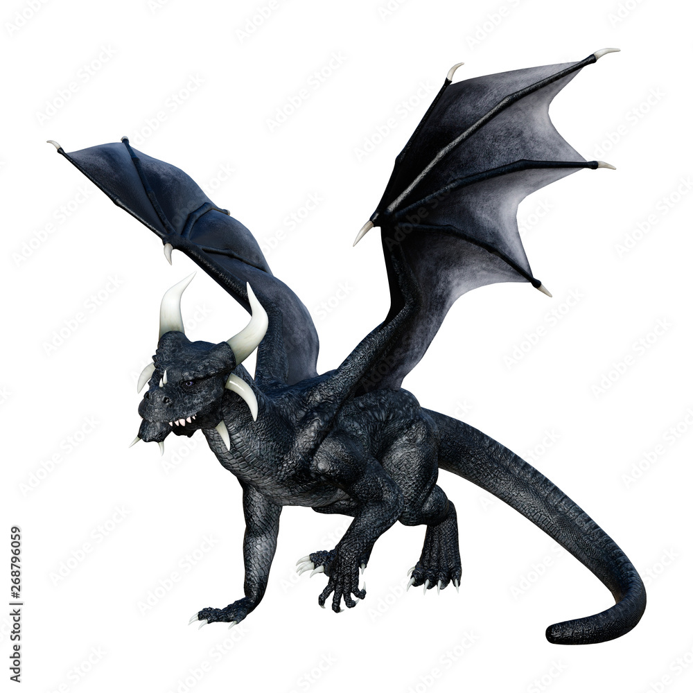 Fototapeta premium 3D Rendering Fairy Tale Dragon na białym tle