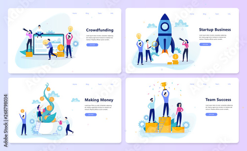 Startup and teamwork concept. Crowdfunding campaign, business profit