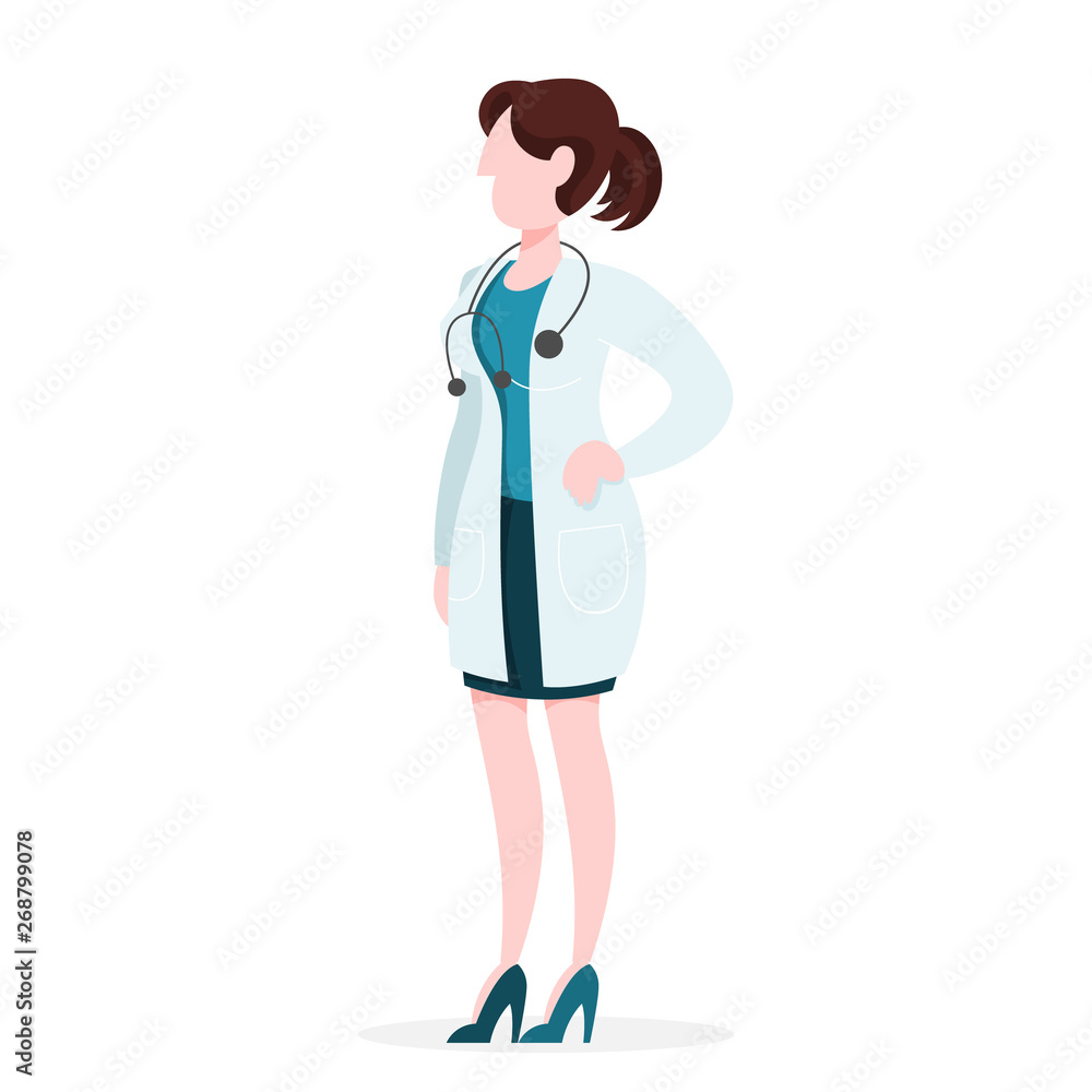 Female doctor in the uniform standing. Medical Female doctor in the uniform standing. Medical