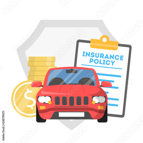 Car insurance concept. Idea of vehicle protection from accident